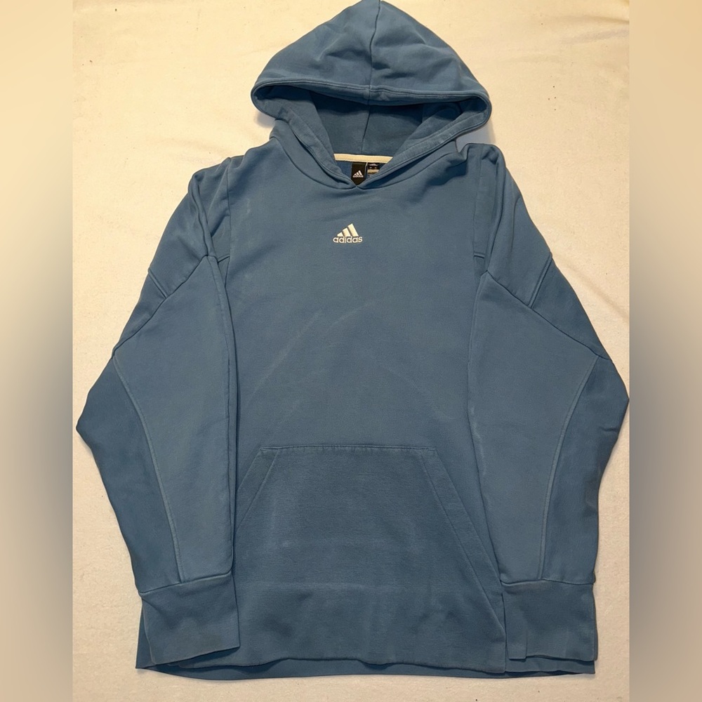 Adidas men’s Hoodie Pullover Blue Sz XL Heavyweight Warm Winter Hoodie